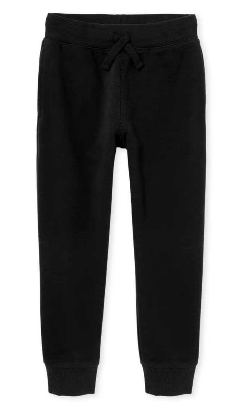 The Children's Place Boys Fleece Jogger Pants in Black, Size XL